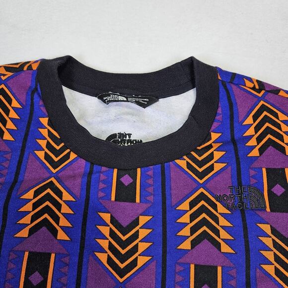 The North Face Aztec 92 Rage Fleece Cropped Crew Sweatshirt Women M Tribal Retro - Picture 3 of 11